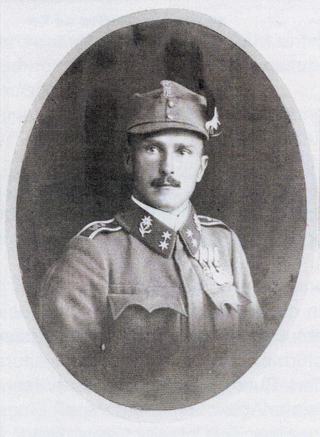 Photo of Georg Bartl as first lieutenant in the Kaiserschützenregiment II