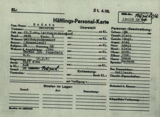 Photo der Häftlings-Personal-Karte des KZ Mauthausen