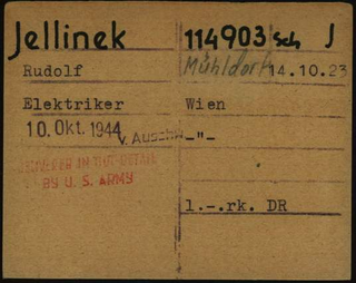 KZ-Dateikarte von Rudolf Jellinek