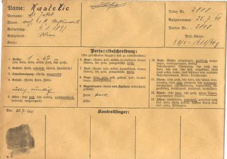 Erkennungsdienstliches Karteiblatt der Gestapo
