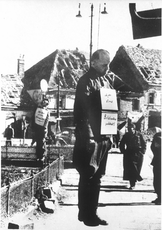 Photo of the hanged Major Karl Biedermann